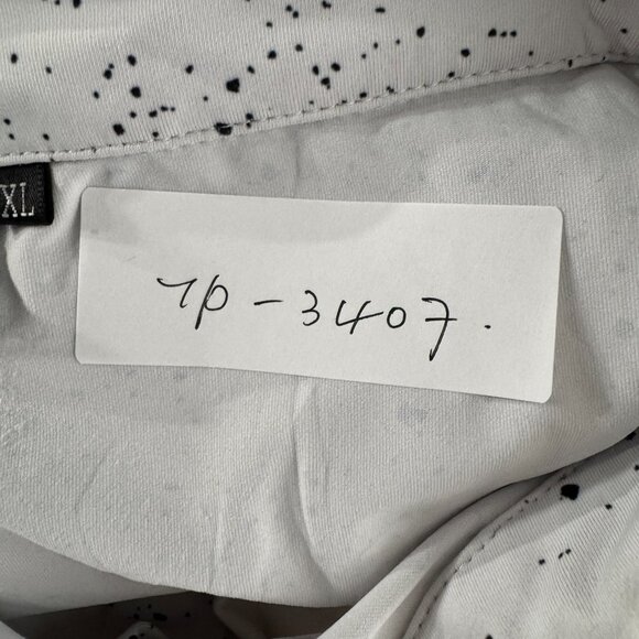 Sunday‎ Swagger Polo Shirt 3XL Short Sleeve White Blue Splatter Golf TP-3407 - Picture 2 of 12